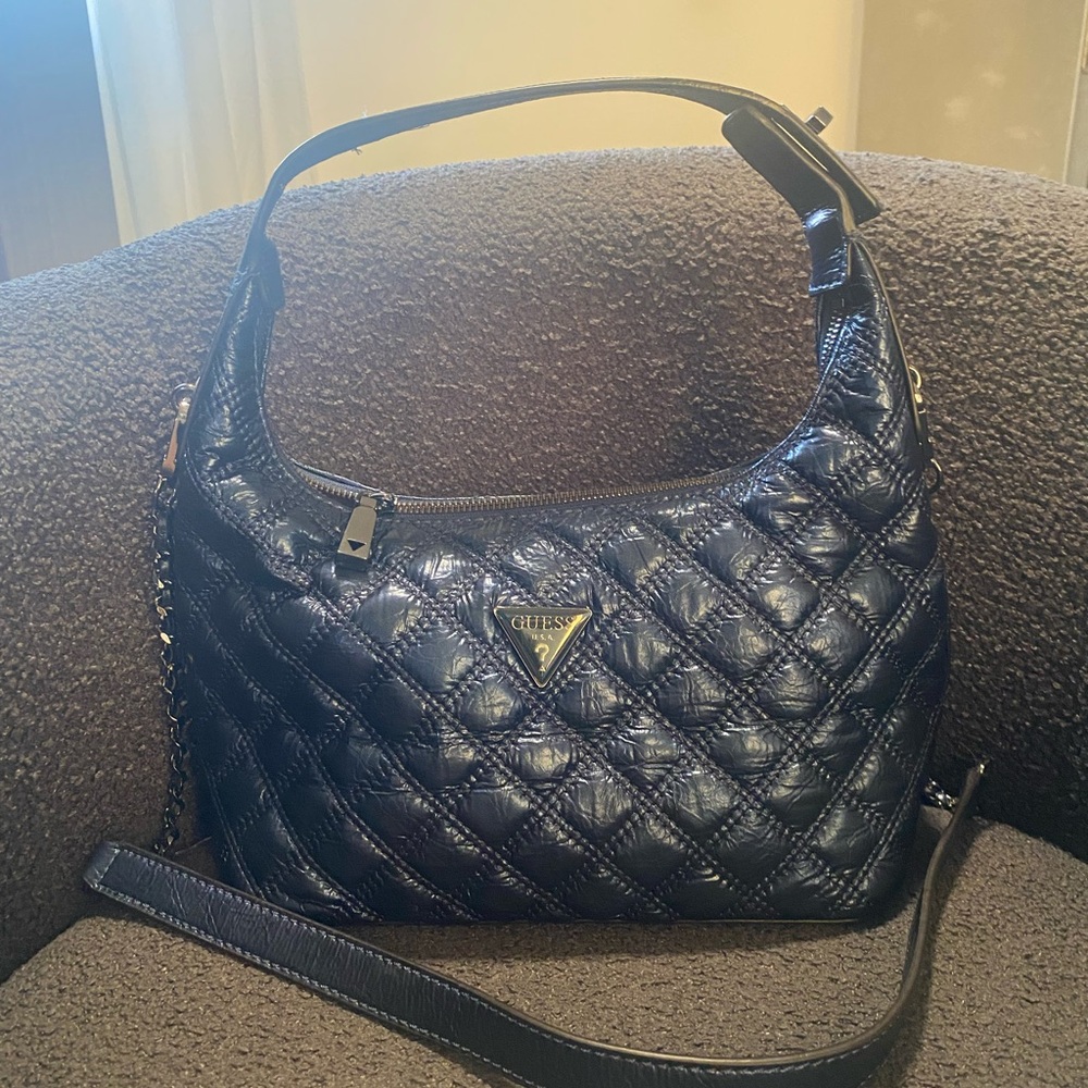 GUESS Quilted Dark Blue Navy Hobo Bag